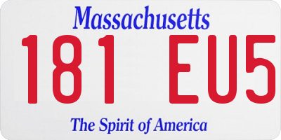 MA license plate 181EU5