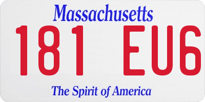 MA license plate 181EU6