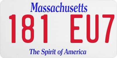 MA license plate 181EU7