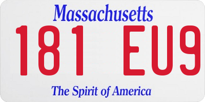 MA license plate 181EU9
