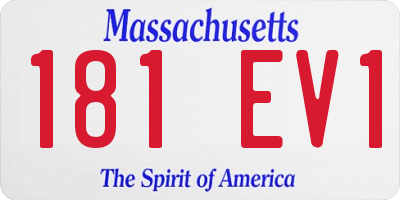 MA license plate 181EV1