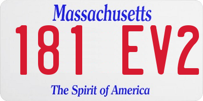 MA license plate 181EV2
