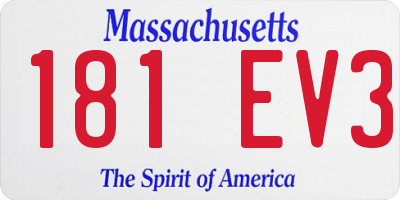 MA license plate 181EV3