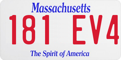 MA license plate 181EV4