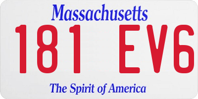 MA license plate 181EV6