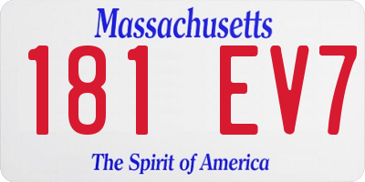 MA license plate 181EV7