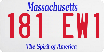 MA license plate 181EW1