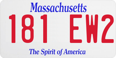 MA license plate 181EW2