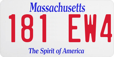 MA license plate 181EW4