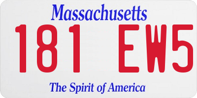 MA license plate 181EW5