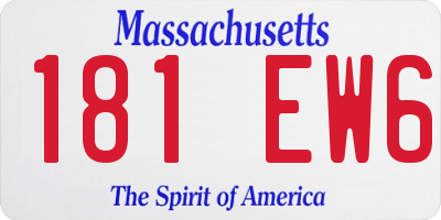 MA license plate 181EW6