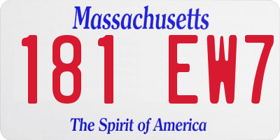 MA license plate 181EW7