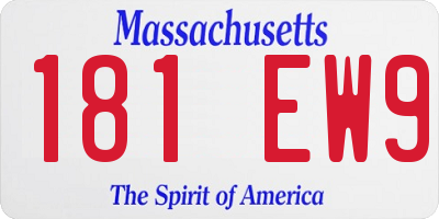 MA license plate 181EW9
