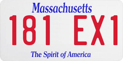 MA license plate 181EX1