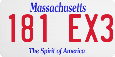MA license plate 181EX3