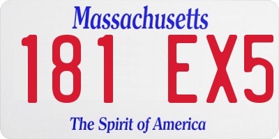 MA license plate 181EX5