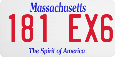 MA license plate 181EX6