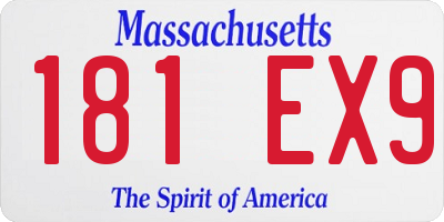 MA license plate 181EX9