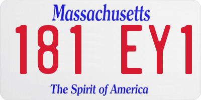 MA license plate 181EY1