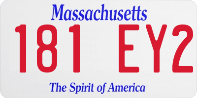 MA license plate 181EY2
