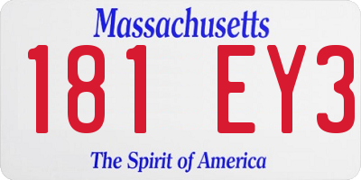 MA license plate 181EY3