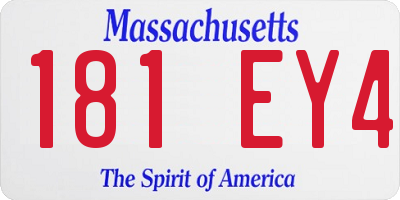 MA license plate 181EY4