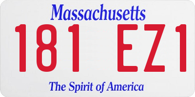 MA license plate 181EZ1