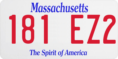 MA license plate 181EZ2