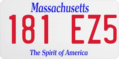 MA license plate 181EZ5