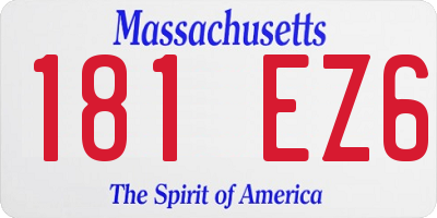 MA license plate 181EZ6