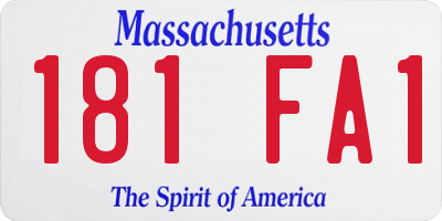 MA license plate 181FA1