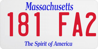 MA license plate 181FA2