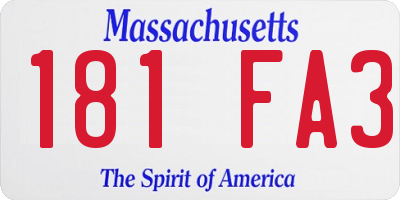 MA license plate 181FA3