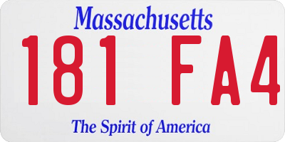 MA license plate 181FA4