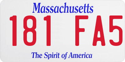 MA license plate 181FA5
