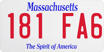 MA license plate 181FA6