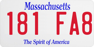 MA license plate 181FA8