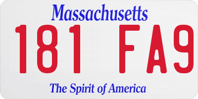 MA license plate 181FA9