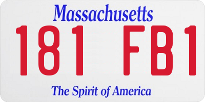 MA license plate 181FB1