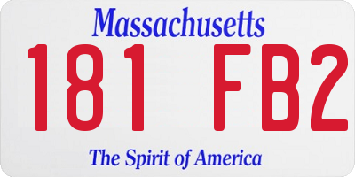 MA license plate 181FB2