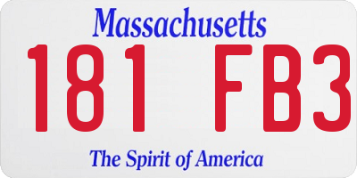 MA license plate 181FB3
