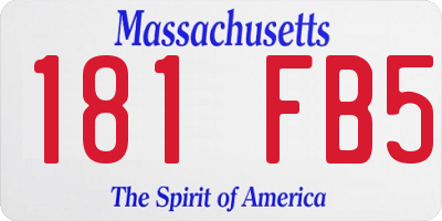 MA license plate 181FB5