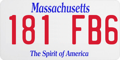 MA license plate 181FB6