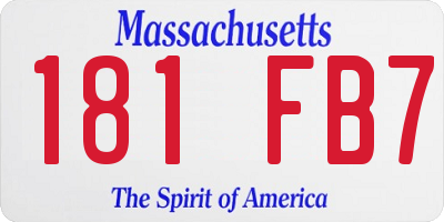 MA license plate 181FB7
