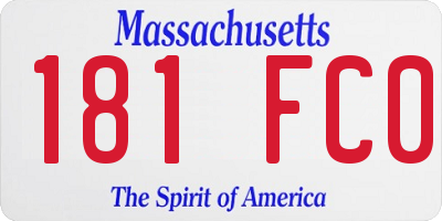 MA license plate 181FC0