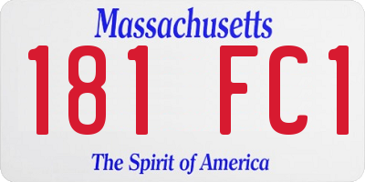 MA license plate 181FC1