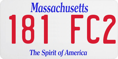 MA license plate 181FC2