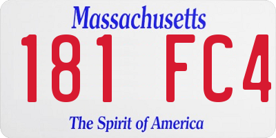 MA license plate 181FC4