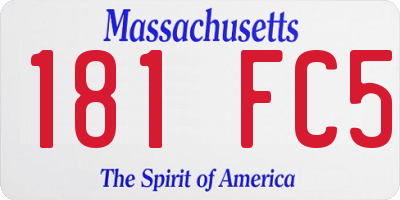 MA license plate 181FC5