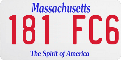 MA license plate 181FC6